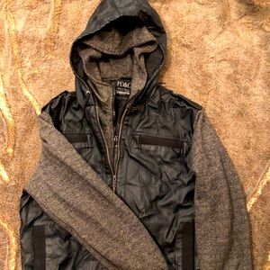PD&C Vegan Leather Jacket/Hoodie Combo